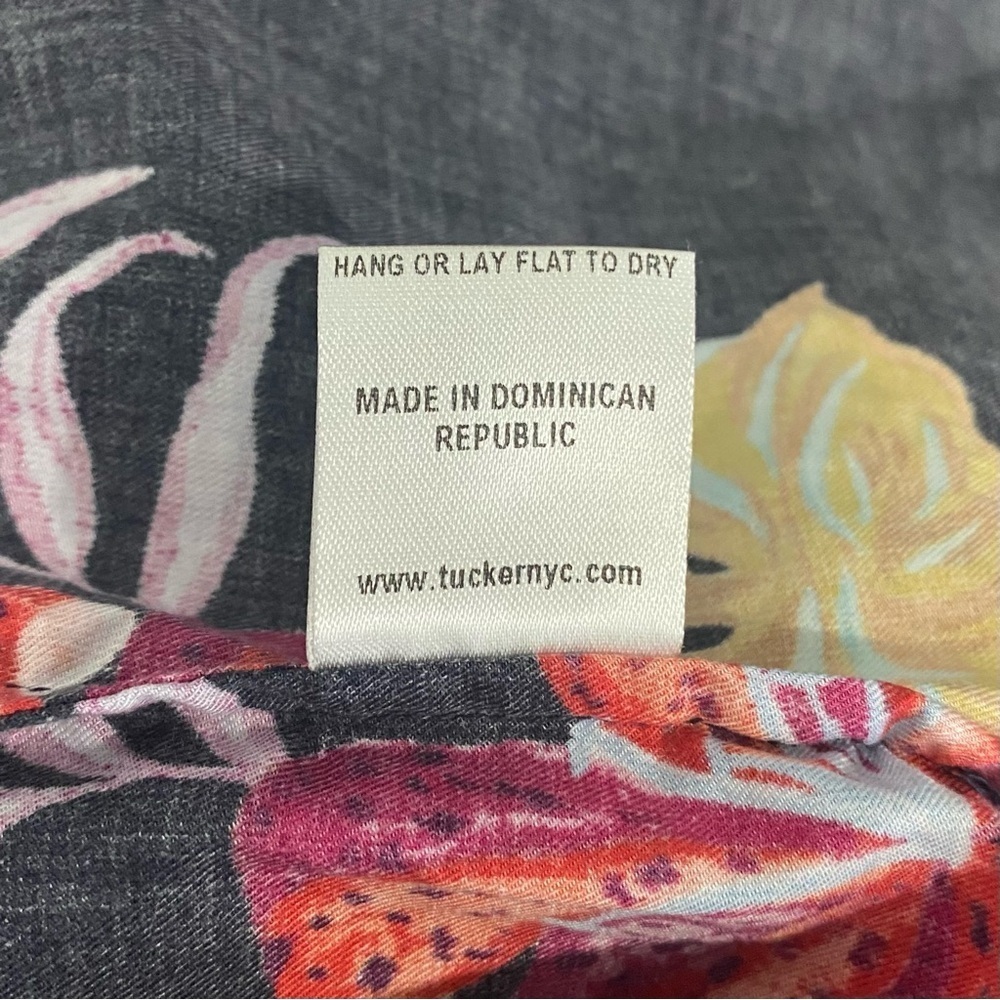 Tucker NYC Laura High Low Ruffle Hem Floral Dress Cotton Poplin Midi Mini Small - Picture 11 of 11